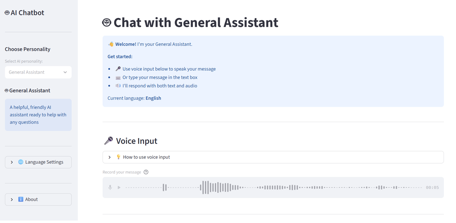 Voice AI Assistant Screenshot